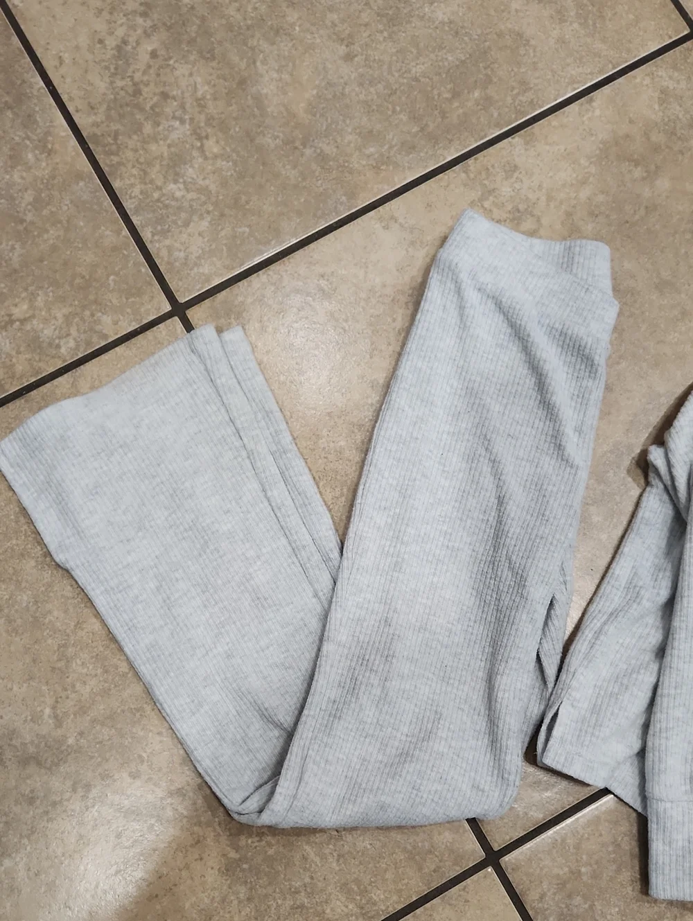 Old Navy Girls Ribbed Hoodie & Jogger Set - Pink / Gray, Bundle Of 2